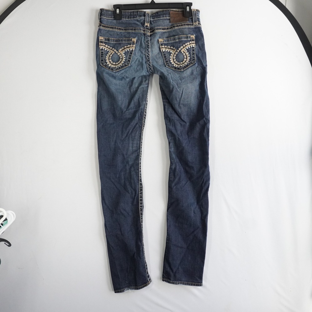 Y2K Big Star Sweet Skinny Jeans 28L Medium Wash Embroidered Low Rise Western Vtg - Picture 1 of 12